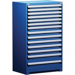Rousseau Metal - 14 Drawer Avalanche Blue Steel Modular Storage Cabinet - Eagle Tool & Supply