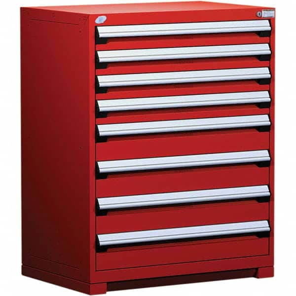 Rousseau Metal - 8 Drawer Flame Red Steel Modular Storage Cabinet - Eagle Tool & Supply