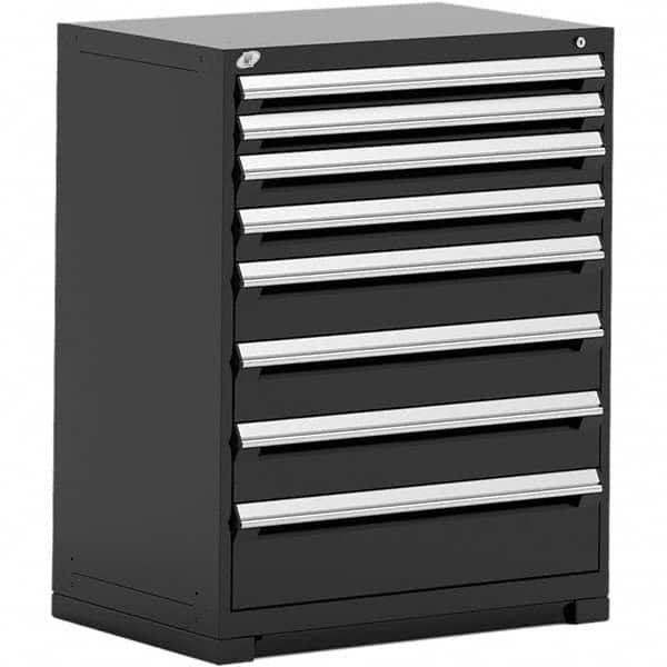 Rousseau Metal - 8 Drawer Black Steel Modular Storage Cabinet - Eagle Tool & Supply