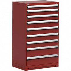 Rousseau Metal - 9 Drawer Flame Red Steel Modular Storage Cabinet - Eagle Tool & Supply