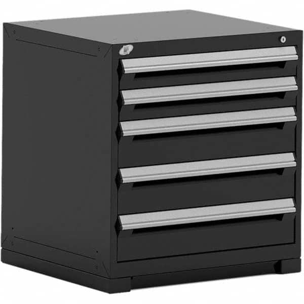 Rousseau Metal - 5 Drawer Black Steel Modular Storage Cabinet - Eagle Tool & Supply