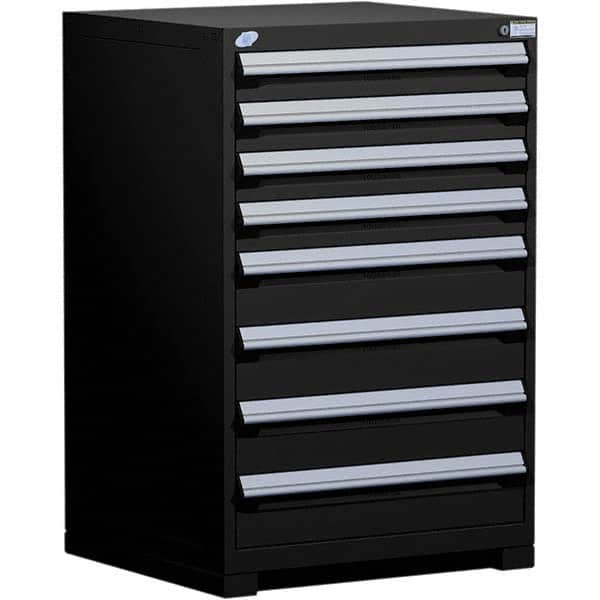 Rousseau Metal - 8 Drawer Black Steel Modular Storage Cabinet - Eagle Tool & Supply