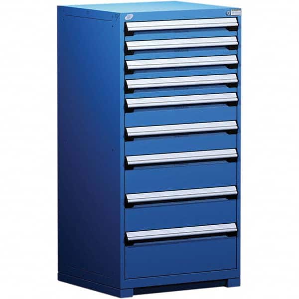 Rousseau Metal - 9 Drawer Avalanche Blue Steel Modular Storage Cabinet - Eagle Tool & Supply