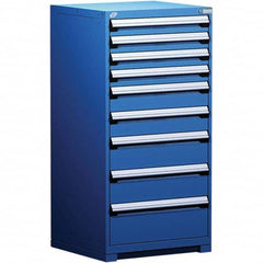 Rousseau Metal - 9 Drawer Avalanche Blue Steel Modular Storage Cabinet - Eagle Tool & Supply
