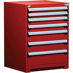 Rousseau Metal - 7 Drawer Flame Red Steel Modular Storage Cabinet - Eagle Tool & Supply