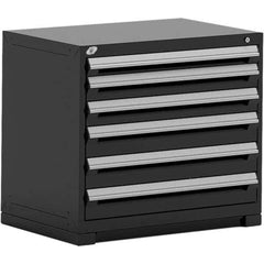 Rousseau Metal - 6 Drawer Black Steel Modular Storage Cabinet - Eagle Tool & Supply