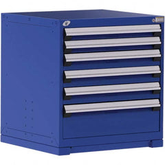 Rousseau Metal - 6 Drawer Avalanche Blue Steel Modular Storage Cabinet - Eagle Tool & Supply