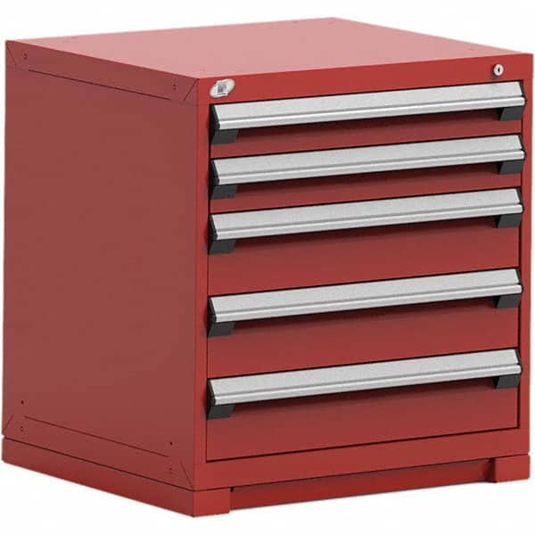 Rousseau Metal - 5 Drawer Flame Red Steel Modular Storage Cabinet - Eagle Tool & Supply