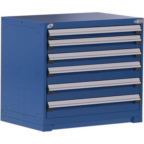 Rousseau Metal - 6 Drawer Avalanche Blue Steel Modular Storage Cabinet - Eagle Tool & Supply