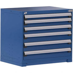 Rousseau Metal - 6 Drawer Avalanche Blue Steel Modular Storage Cabinet - Eagle Tool & Supply