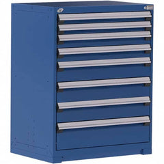 Rousseau Metal - 8 Drawer Avalanche Blue Steel Modular Storage Cabinet - Eagle Tool & Supply