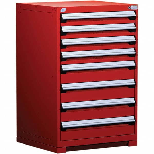 Rousseau Metal - 8 Drawer Flame Red Steel Modular Storage Cabinet - Eagle Tool & Supply