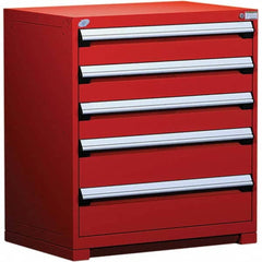 Rousseau Metal - 5 Drawer Flame Red Steel Modular Storage Cabinet - Eagle Tool & Supply