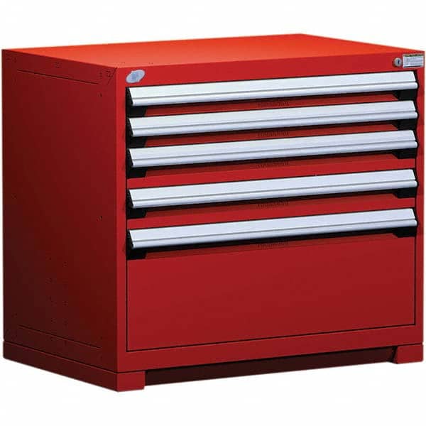 Rousseau Metal - 5 Drawer Flame Red Steel Modular Storage Cabinet - Eagle Tool & Supply