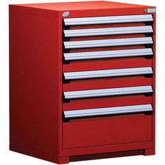Rousseau Metal - 7 Drawer Flame Red Steel Modular Storage Cabinet - Eagle Tool & Supply