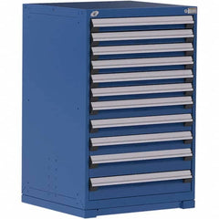 Rousseau Metal - 11 Drawer Avalanche Blue Steel Modular Storage Cabinet - Eagle Tool & Supply
