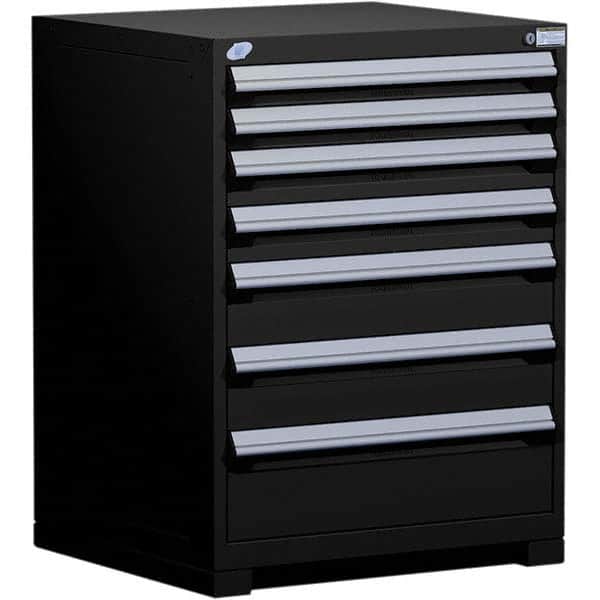Rousseau Metal - 7 Drawer Black Steel Modular Storage Cabinet - Eagle Tool & Supply