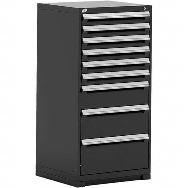 Rousseau Metal - 9 Drawer Black Steel Modular Storage Cabinet - Eagle Tool & Supply