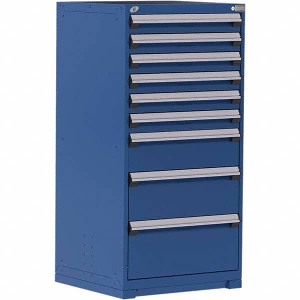 Rousseau Metal - 9 Drawer Avalanche Blue Steel Modular Storage Cabinet - Eagle Tool & Supply
