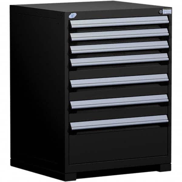 Rousseau Metal - 7 Drawer Black Steel Modular Storage Cabinet - Eagle Tool & Supply