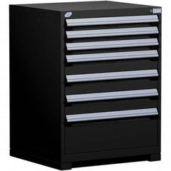 Rousseau Metal - 7 Drawer Black Steel Modular Storage Cabinet - Eagle Tool & Supply