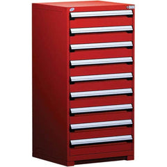 Rousseau Metal - 9 Drawer Flame Red Steel Modular Storage Cabinet - Eagle Tool & Supply