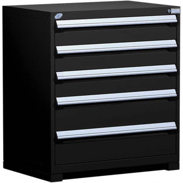 Rousseau Metal - 5 Drawer Black Steel Modular Storage Cabinet - Eagle Tool & Supply