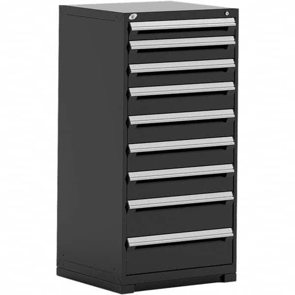 Rousseau Metal - 9 Drawer Black Steel Modular Storage Cabinet - Eagle Tool & Supply