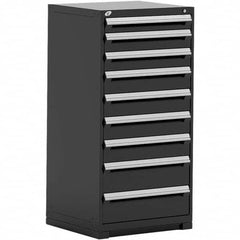 Rousseau Metal - 9 Drawer Black Steel Modular Storage Cabinet - Eagle Tool & Supply