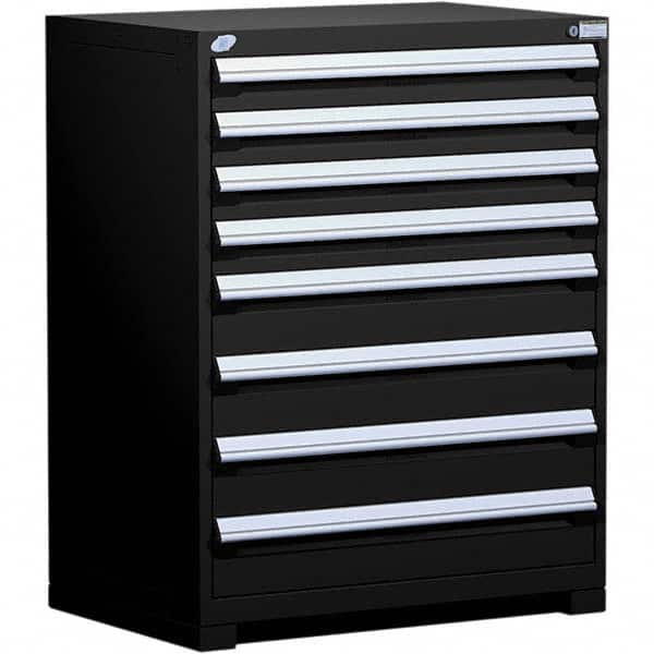 Rousseau Metal - 8 Drawer Black Steel Modular Storage Cabinet - Eagle Tool & Supply