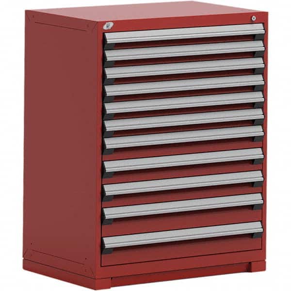 Rousseau Metal - 11 Drawer Flame Red Steel Modular Storage Cabinet - Eagle Tool & Supply