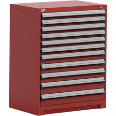 Rousseau Metal - 11 Drawer Flame Red Steel Modular Storage Cabinet - Eagle Tool & Supply