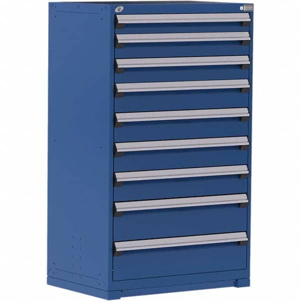 Rousseau Metal - 9 Drawer Avalanche Blue Steel Modular Storage Cabinet - Eagle Tool & Supply