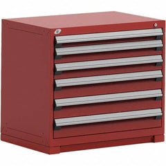 Rousseau Metal - 6 Drawer Flame Red Steel Modular Storage Cabinet - Eagle Tool & Supply