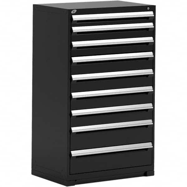 Rousseau Metal - 9 Drawer Black Steel Modular Storage Cabinet - Eagle Tool & Supply