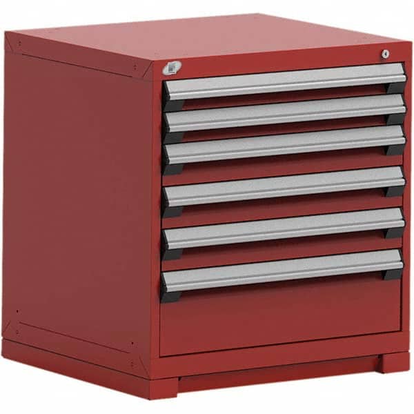 Rousseau Metal - 6 Drawer Flame Red Steel Modular Storage Cabinet - Eagle Tool & Supply