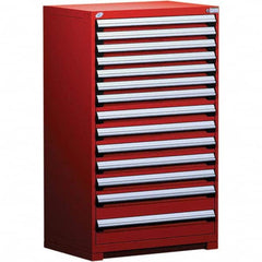 Rousseau Metal - 14 Drawer Flame Red Steel Modular Storage Cabinet - Eagle Tool & Supply