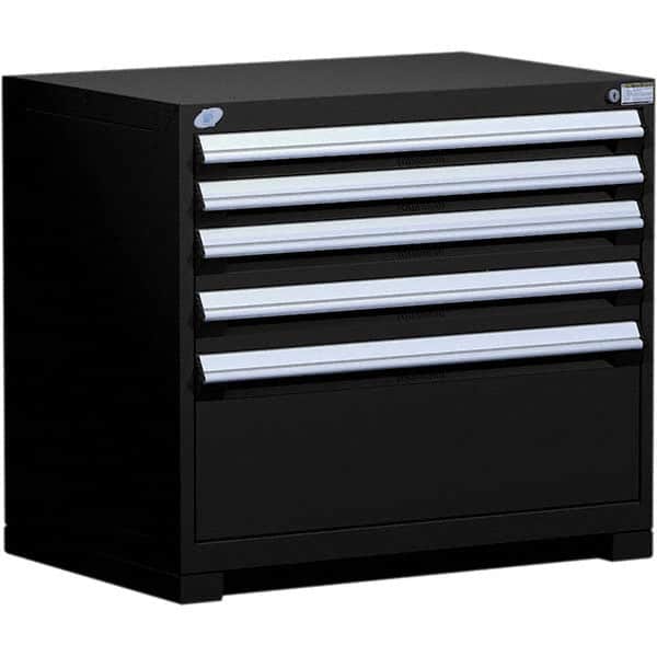 Rousseau Metal - 5 Drawer Black Steel Modular Storage Cabinet - Eagle Tool & Supply