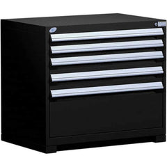 Rousseau Metal - 5 Drawer Black Steel Modular Storage Cabinet - Eagle Tool & Supply