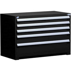 Rousseau Metal - 5 Drawer Black Steel Modular Storage Cabinet - Eagle Tool & Supply