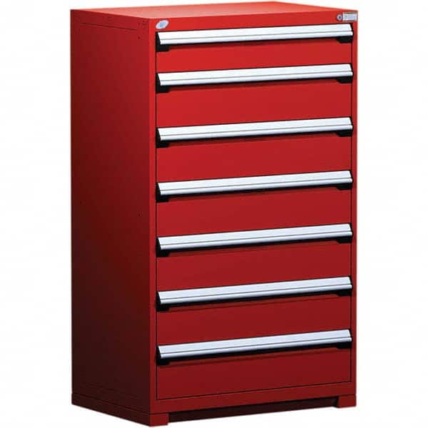 Rousseau Metal - 7 Drawer Flame Red Steel Modular Storage Cabinet - Eagle Tool & Supply