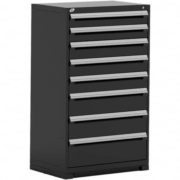 Rousseau Metal - 8 Drawer Black Steel Modular Storage Cabinet - Eagle Tool & Supply