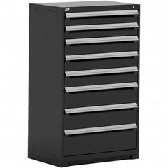 Rousseau Metal - 8 Drawer Black Steel Modular Storage Cabinet - Eagle Tool & Supply