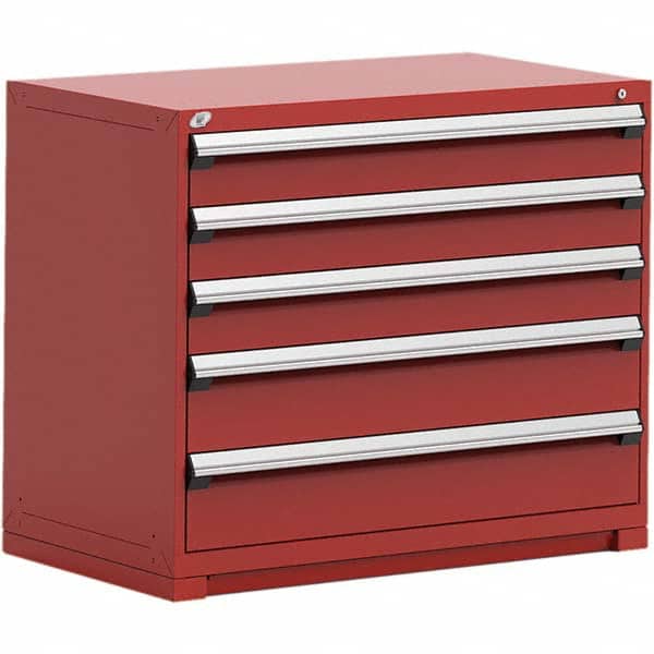 Rousseau Metal - 5 Drawer Flame Red Steel Modular Storage Cabinet - Eagle Tool & Supply