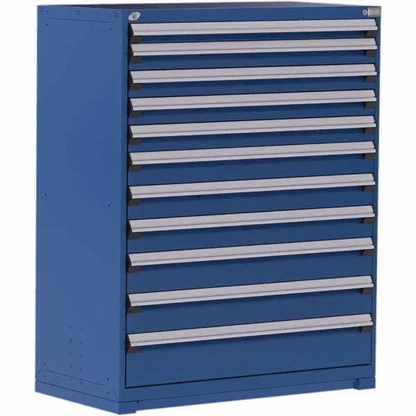 Rousseau Metal - 11 Drawer Avalanche Blue Steel Modular Storage Cabinet - Eagle Tool & Supply