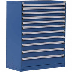 Rousseau Metal - 11 Drawer Avalanche Blue Steel Modular Storage Cabinet - Eagle Tool & Supply