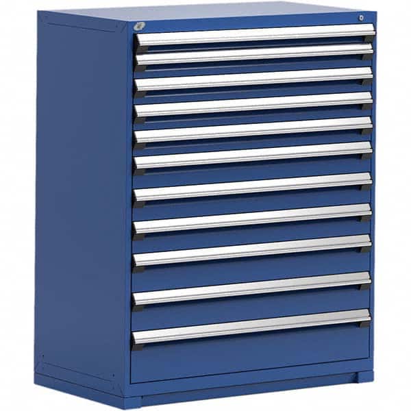 Rousseau Metal - 11 Drawer Avalanche Blue Steel Modular Storage Cabinet - Eagle Tool & Supply