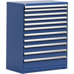 Rousseau Metal - 11 Drawer Avalanche Blue Steel Modular Storage Cabinet - Eagle Tool & Supply
