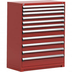 Rousseau Metal - 11 Drawer Flame Red Steel Modular Storage Cabinet - Eagle Tool & Supply