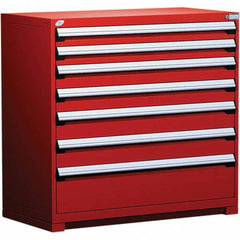 Rousseau Metal - 7 Drawer Flame Red Steel Modular Storage Cabinet - Eagle Tool & Supply